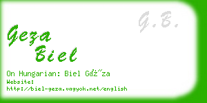 geza biel business card